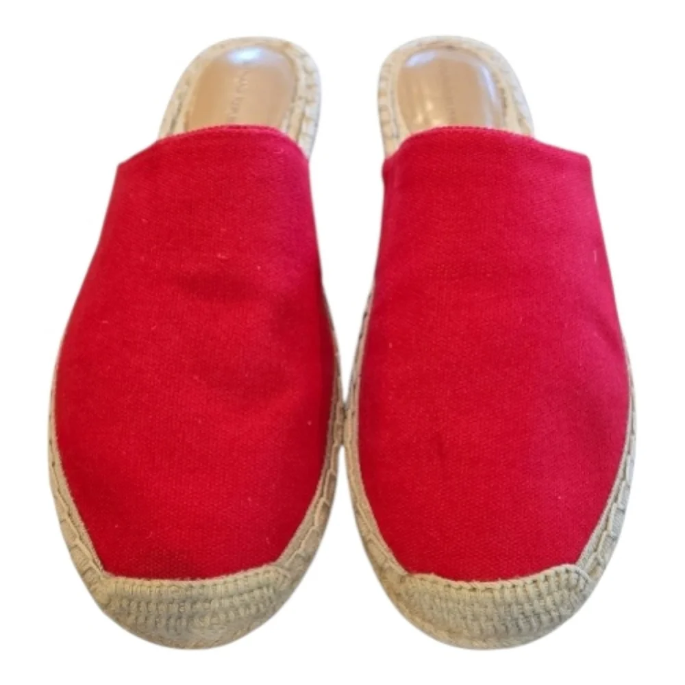 Banana Republic Espadrille Mules Size 8 in Poppy Red